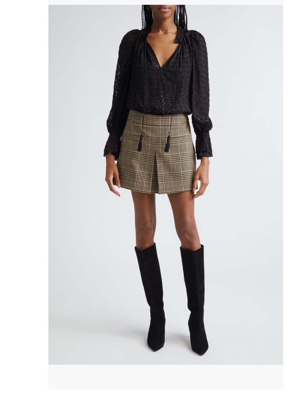 Worn Once! Delman Black Suede Knee-High Boots with Pointed Toe - Picture 13 of 13